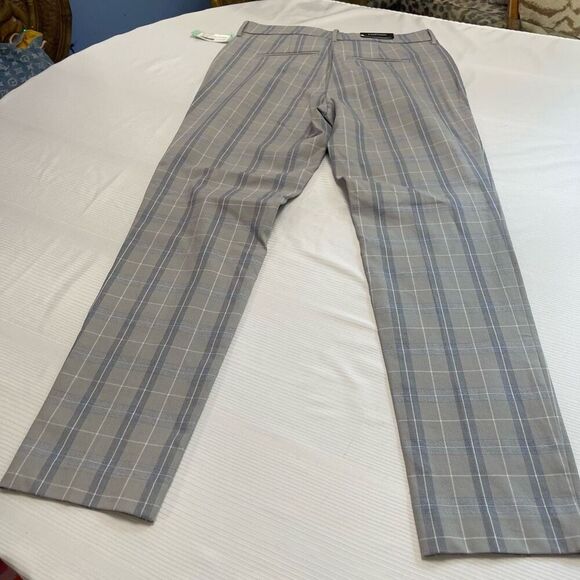 NWT 41 Hawthorn Becca Adjustable Hem Straight Leg Grey Plaid Pants Size 10 New - Picture 7 of 7